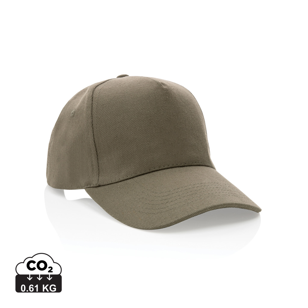 Casquette personnalisée coton recyclé 5 pans Impact AWARE™ Vert 